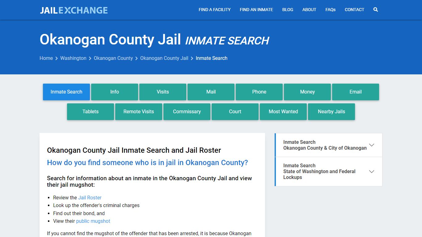 Inmate Search: Roster & Mugshots - Okanogan County Jail, WA